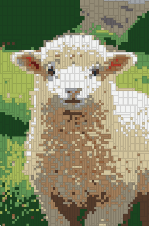 Pixelated LEGO mosaic lamb preview